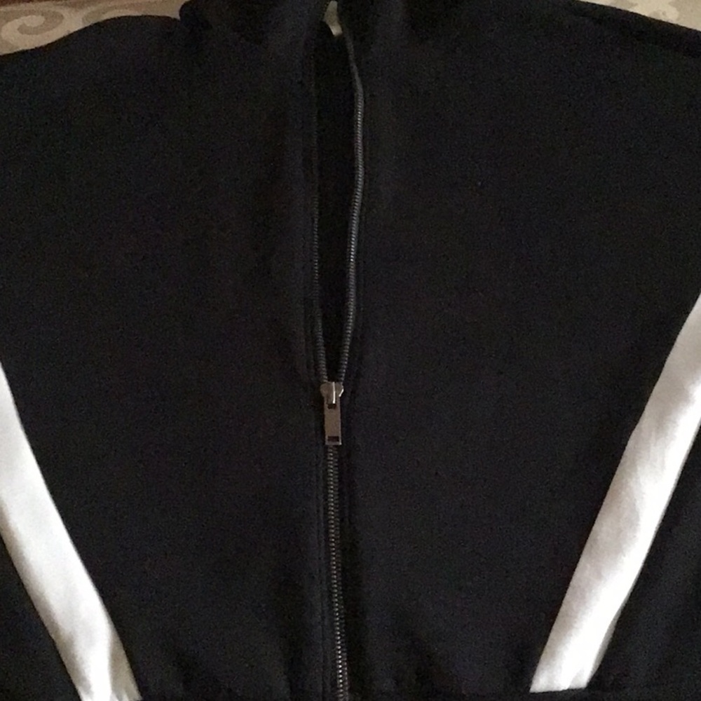 Black and White Zip-Up Jacket